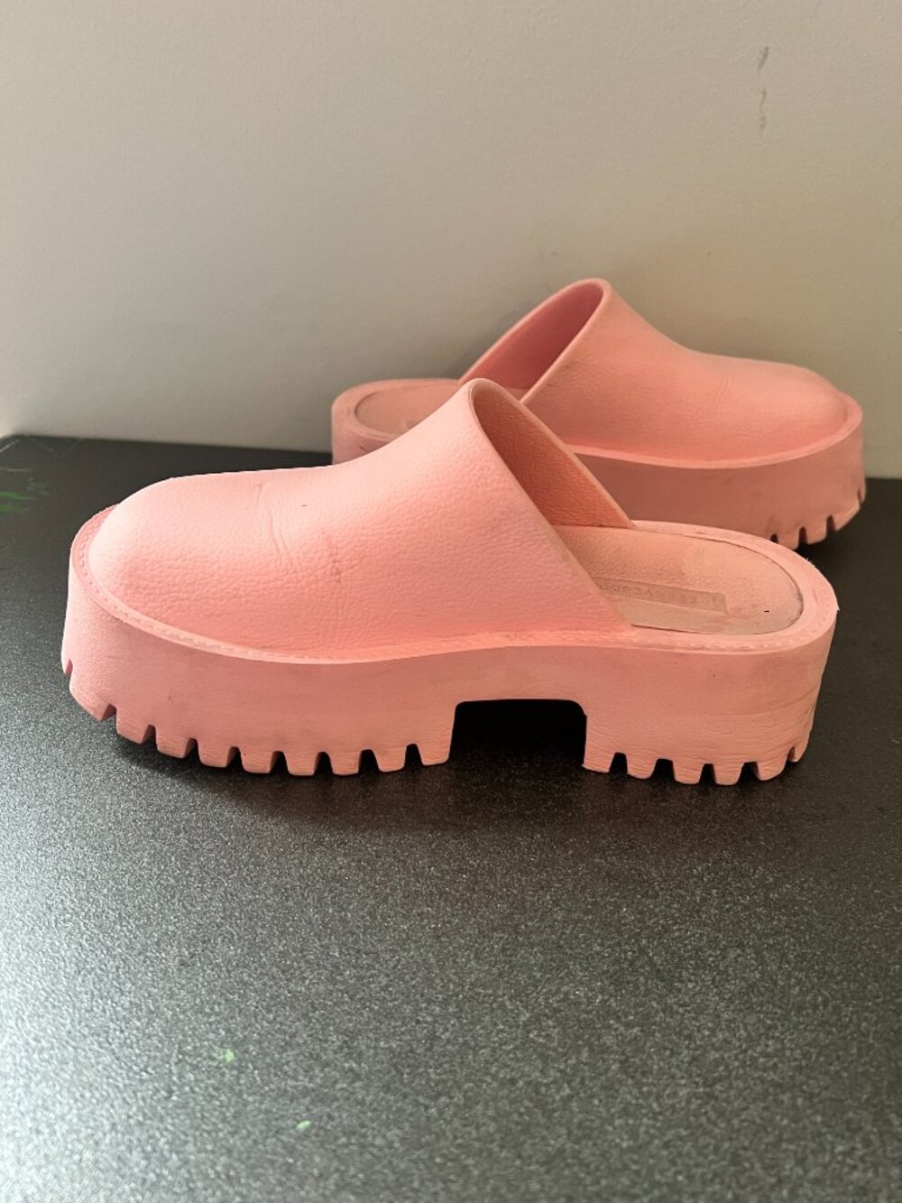 Free People & Jeffrey Campbell Bae Platform Mule — Rubber Slip‑On Clog — PINK 6 - Picture 7 of 10
